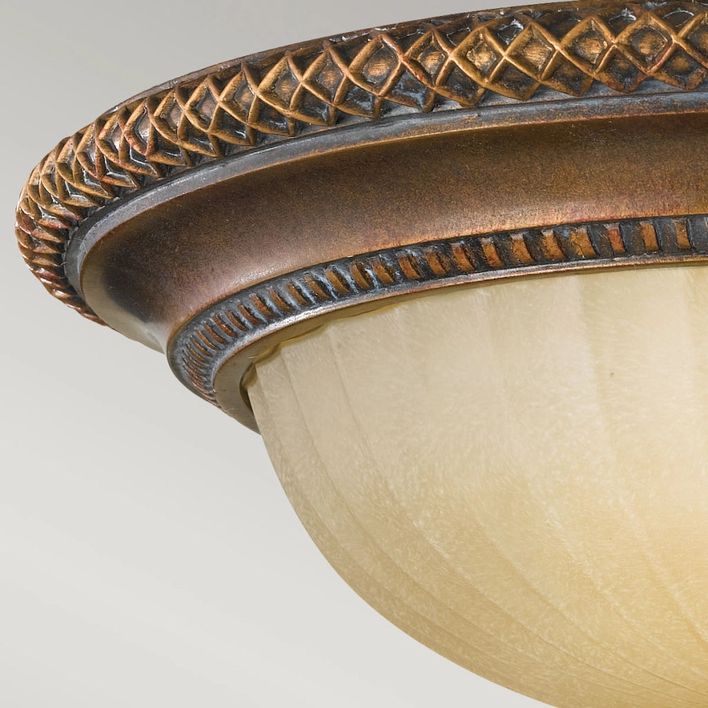 Plafoniera rustica rotonda 34,3cm 2xE27 oro/bronzo Feiss Kelham