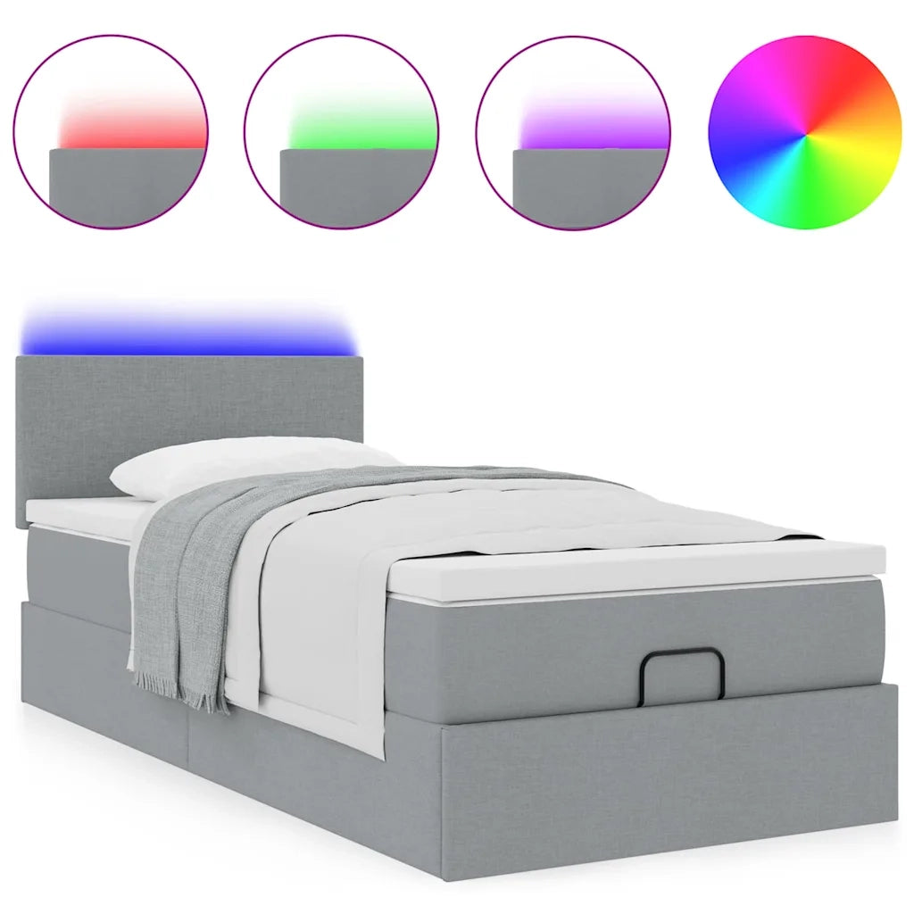 Struttura Letto Pouf con Materasso 90x190 cm in Tessuto