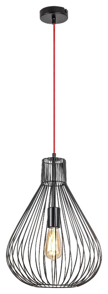 Lampada a sospensione industriale E27 nera Rabalux Zille