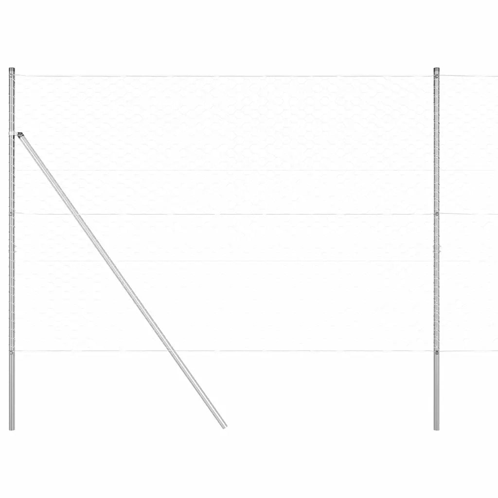 Palo della recinzione Argento 50 x 1,5 m (maglia 50 mm) Acciaio