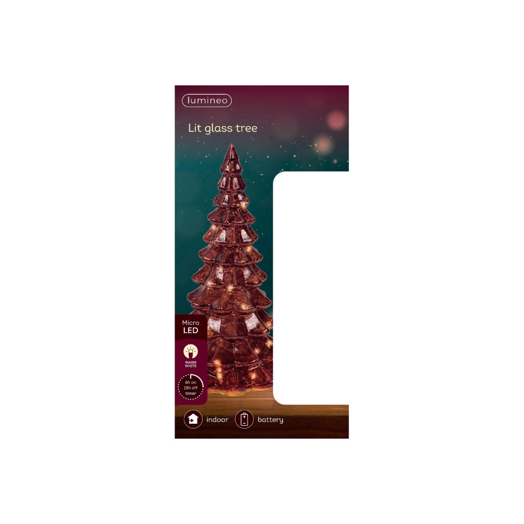 Albero Vt rosso c/LED d10x21cm