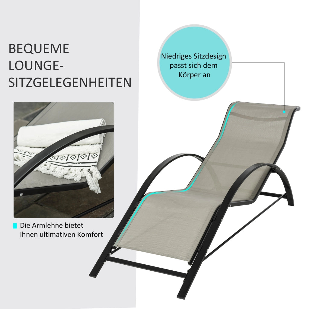 Set 2 Lettini Sole e Tavolino ¨C Zephmum ¨C Grigio e Nero