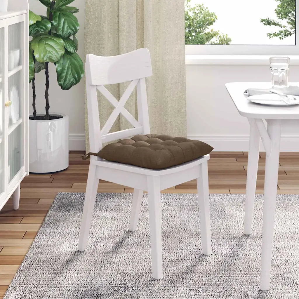 Cuscini per Seduta 4 pcs Marrone 40 x 40 x 6 cm Tessuto 42015150