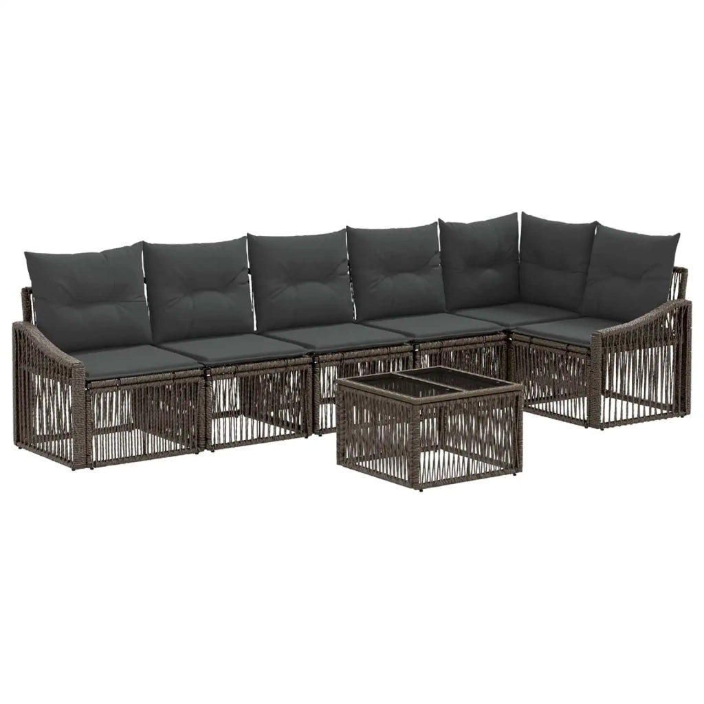 Set Divano da Giardino 7 pz Grigio polyrattan 3436013