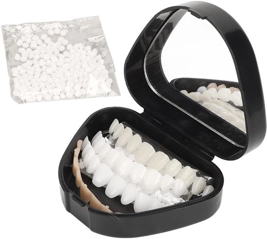 Set di riparazione temporanea per denti - Protesi dentaria - Denti falsi - Viti di riempimento per denti - Scatola di conservazione - Materiale in gomma