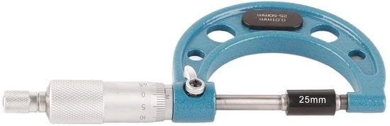 Micrometro per misurazioni esterne alta precisione - Costruzione in acciaio inossidabile - Strumento di misura portatile - Raggio di misura 25-50 mm - Precisione 0,01 mm - Micrometro