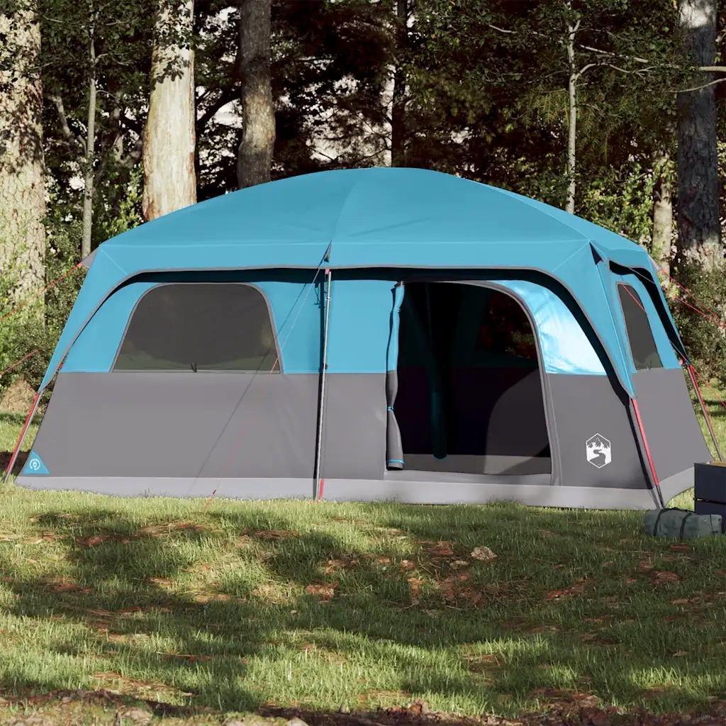 Tenda Familiare Cabina per 8 Persone Blu Impermeabile