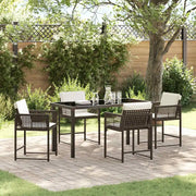 Set da Pranzo per Giardino 5 pcs Marrone polyrattan