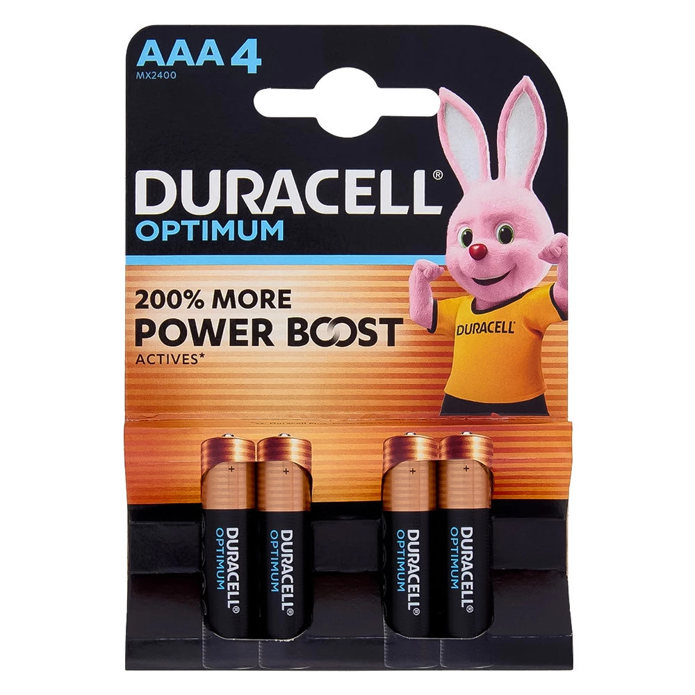 PILA MINISTILO DURACELL 'OPTIMUM' Pz 4 - 1,5 V - AAA (Optimum)- 10 blister  - DURACELL