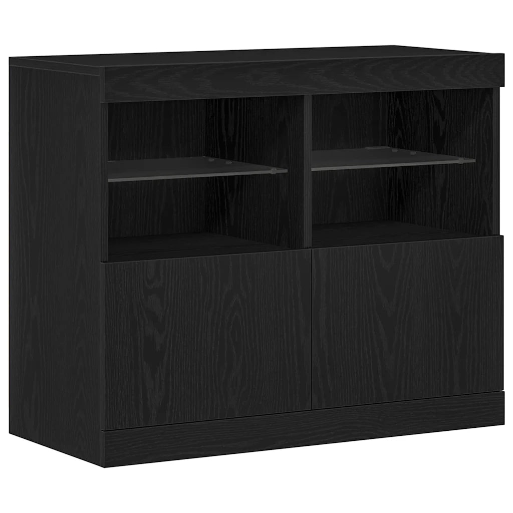 Madia LED Nero 81 x 37 x 66,5 cm Legno multistrato 863032