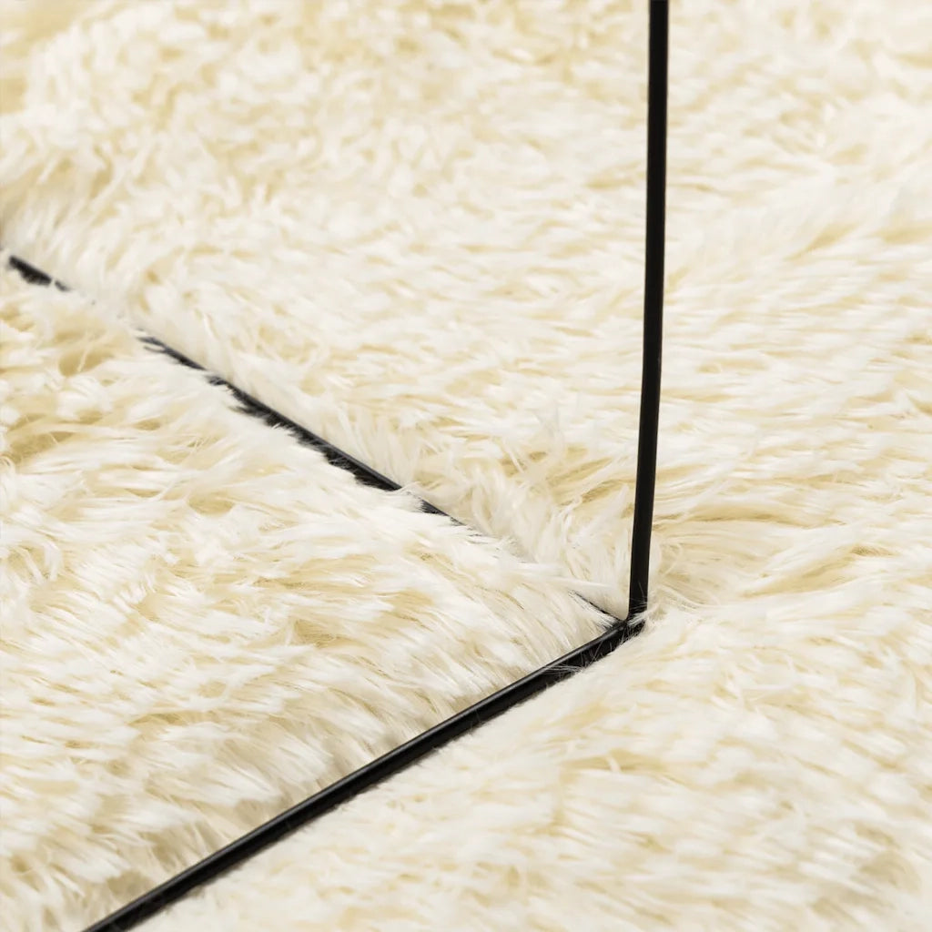 Tappeto Shaggy a Pelo Lungo NAVARRA Crema 120x120 cm poliestere 4102903