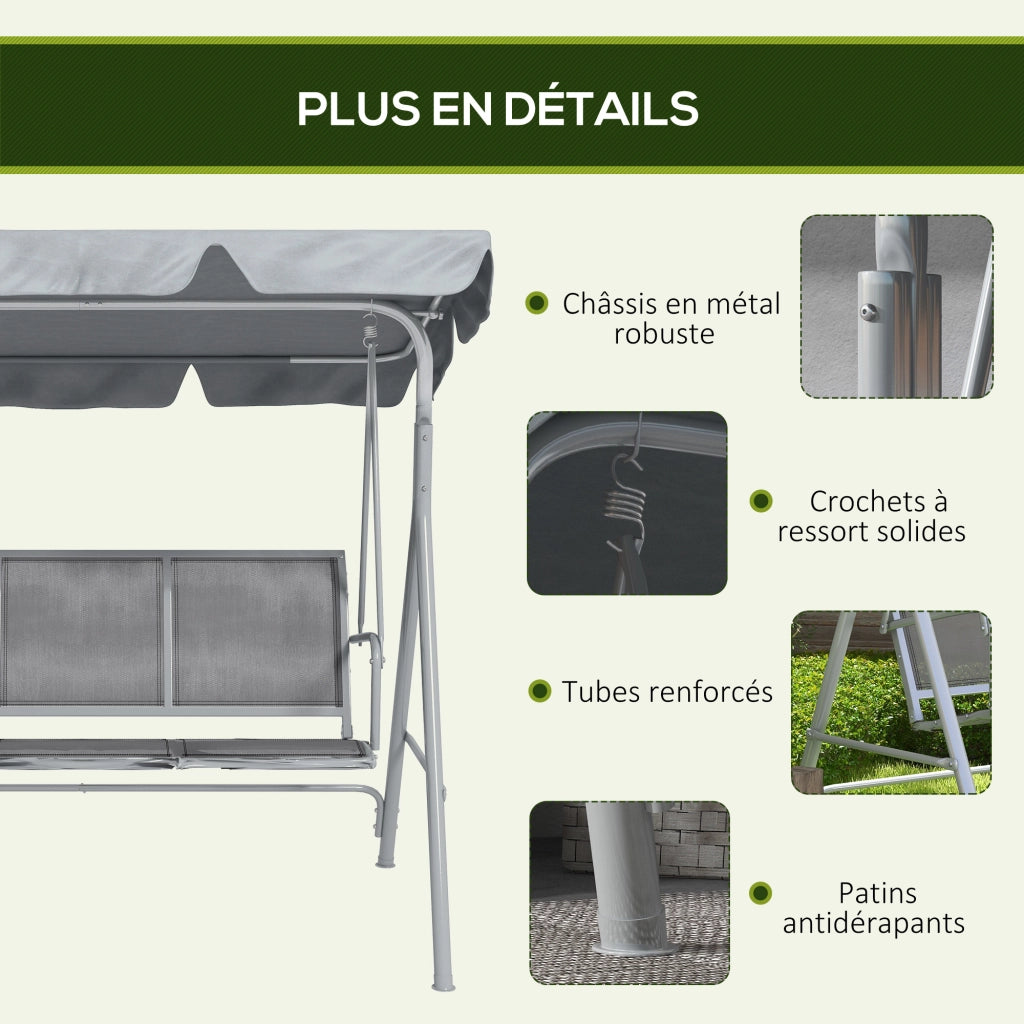 Divano da Giardino 3 Posti ¨C Minimal ¨C Grigio