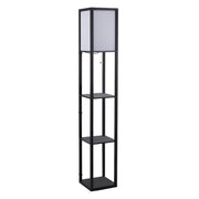 Lampada da Terra con Ripiani ¨C Xylo ¨C Legno Nero E27
