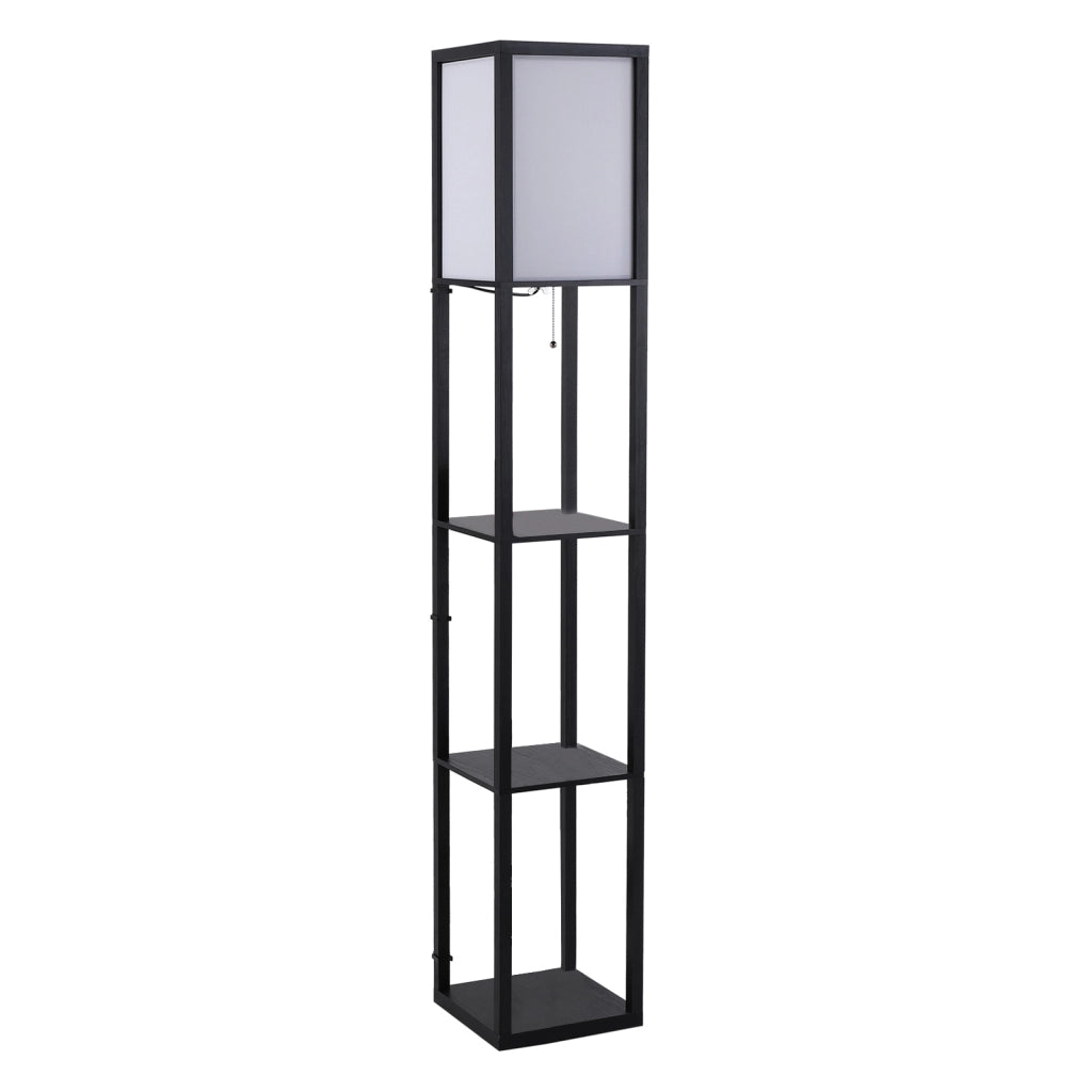 Lampada da Terra con Ripiani ¨C Xylo ¨C Legno Nero E27