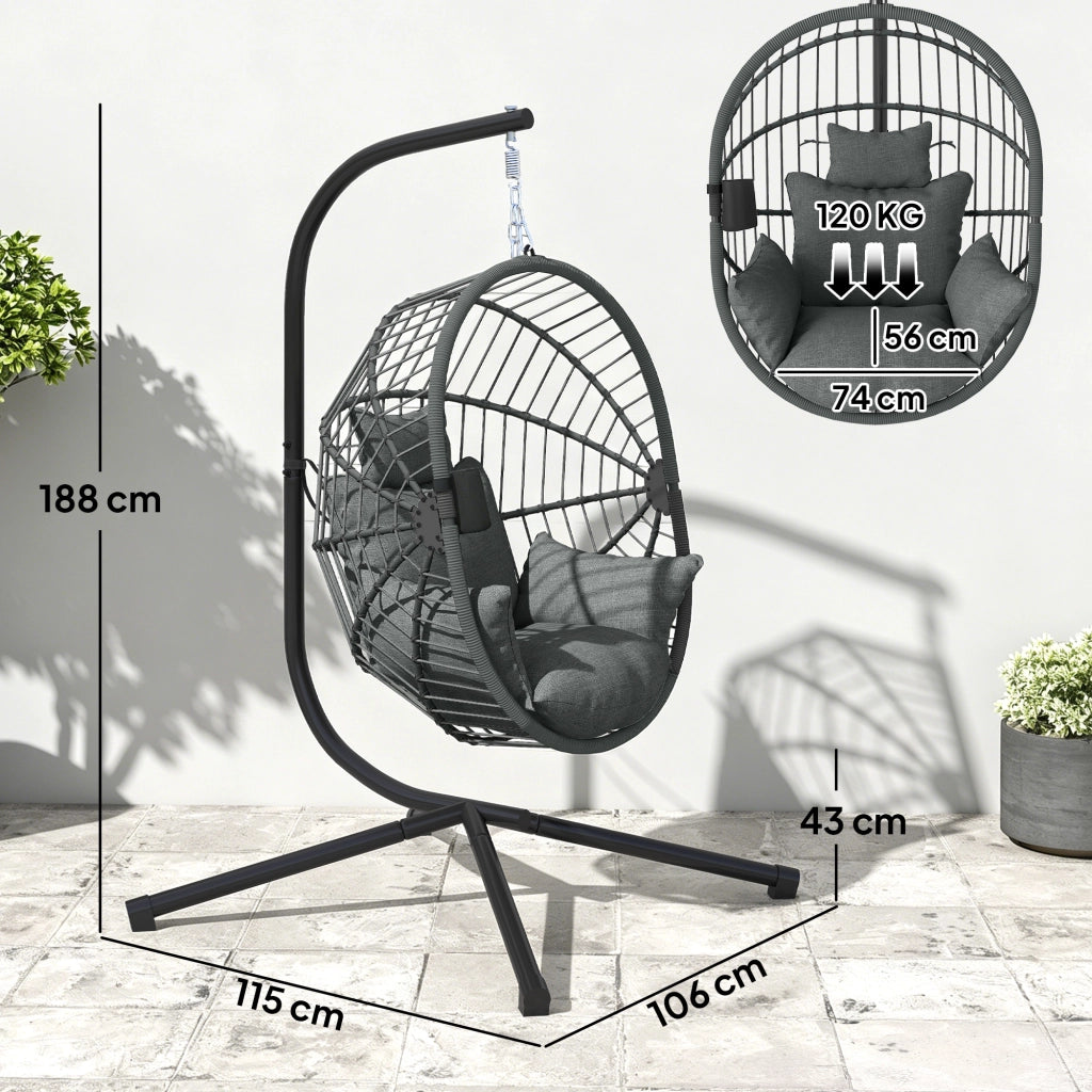 Poltrona dondolo ovale sospesa ¨C Minimal ¨C grigio