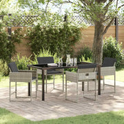 Set da Pranzo per Giardino 5 pcs Grigio chiaro polyrattan