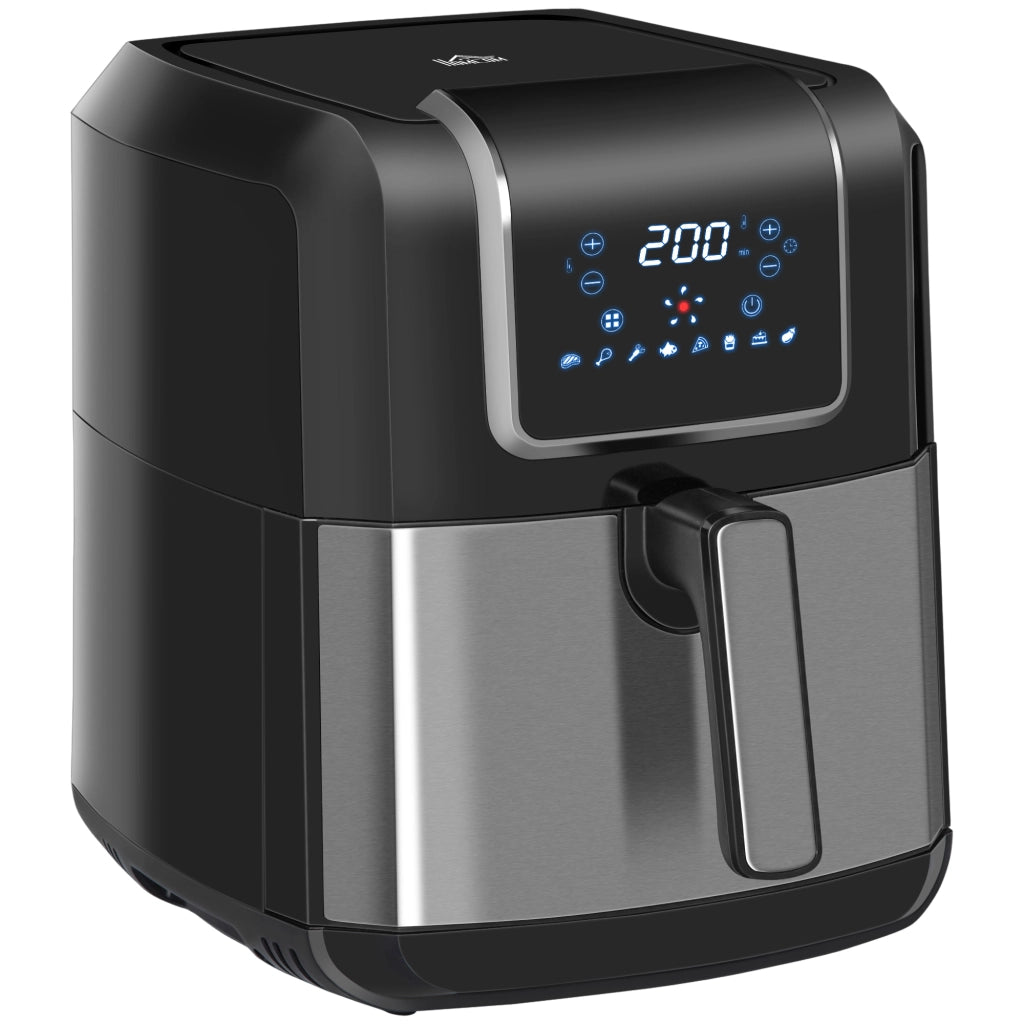 Friggitrice ad Aria 6,5L ¨C Xylo ¨C 1700W, 8 Programmi, Display LED Touch, Antiaderente, Nero