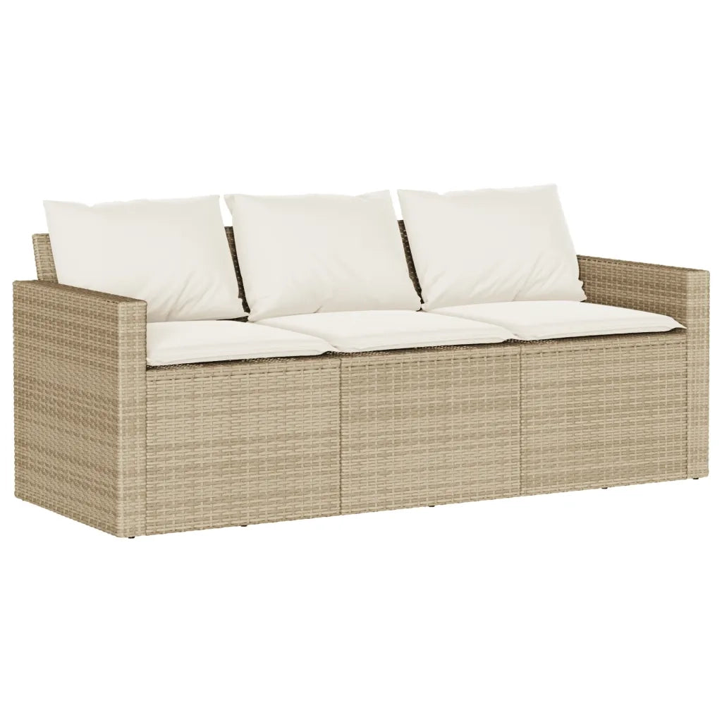 Set da Pranzo da Giardino 2 pz con Cuscini Beige in Polyrattan 366338