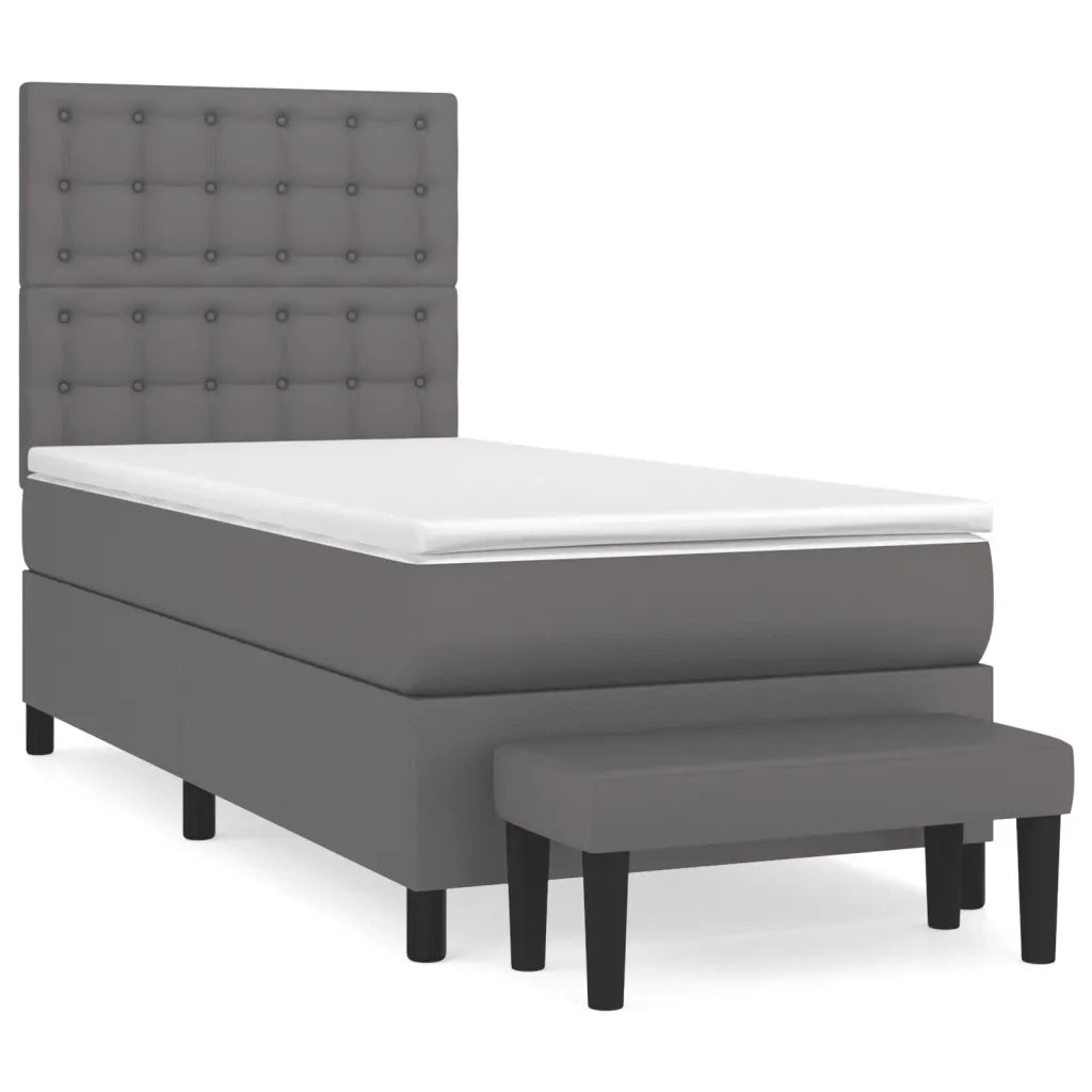 Giroletto a Molle con Materasso Grgio 80x200 cm in Similpelle 3137633