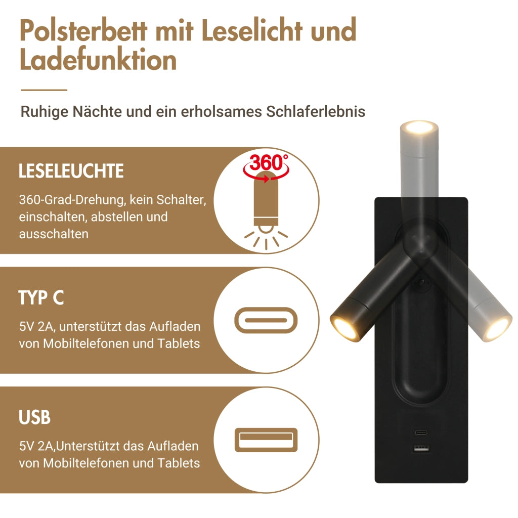 Set camera completo – 180x200 cm – 2 comodini luce USB contenitore – velluto grigio