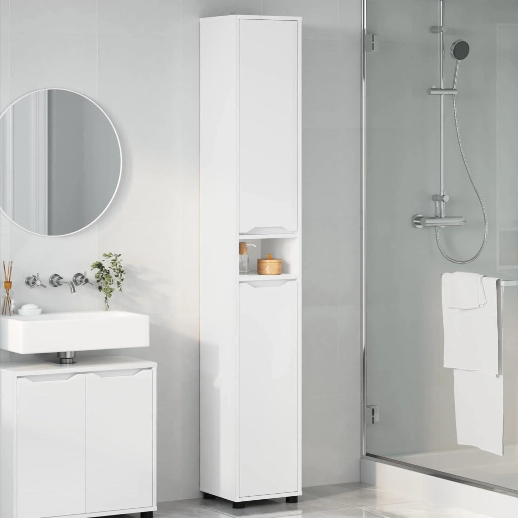 Mobile da Bagno Bianco 30,5 x 30 x 195 cm Legno multistrato 888757