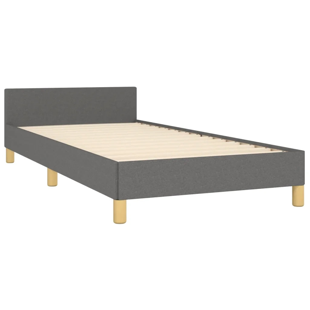 Letto singolo | Letto per adulti | Giroletto senza Materasso Grigio Scuro 90x200 cm Tessuto