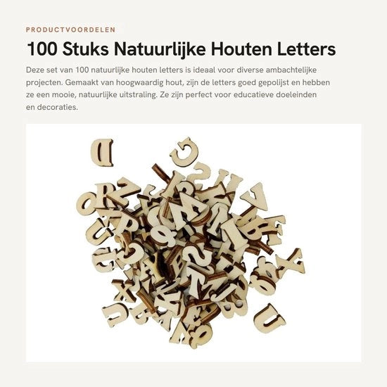 Alfabeto in Legno 100 pezzi - Lettere in Legno per Decorazione - Strumento Educativo per Artigianato - Lettere in Legno Naturali - Superficie Liscia e Sostenibile