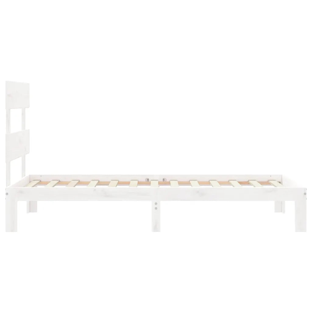 Giroletto senza Materasso-Struttura Letto Bianco 90x200 cm Legno Massello Pino 611859