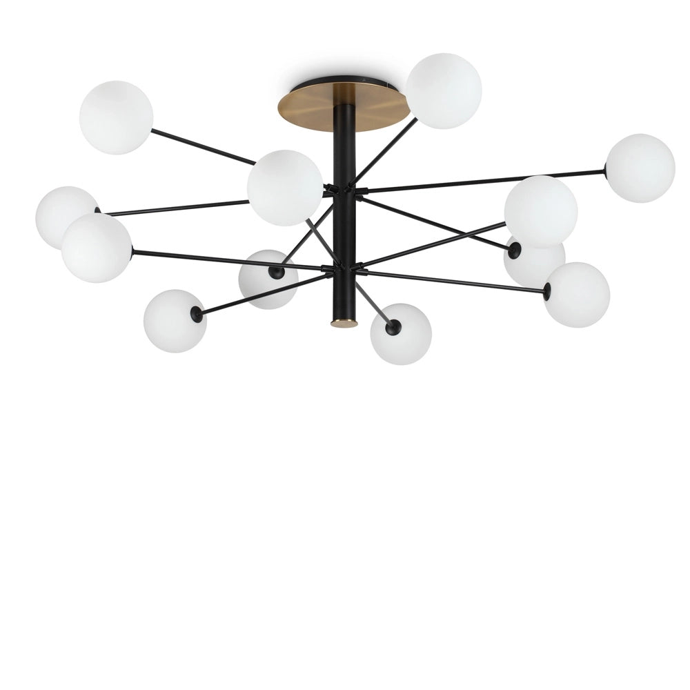 Plafoniera Industrial-Minimal Cosmopolitan Metallo Nero 12 Luci G9 3W 3000K
