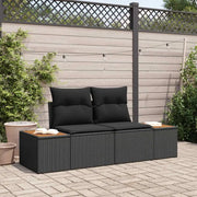 Divano da giardino Nero 184 x 62 x 85cm polyrattan 42006818