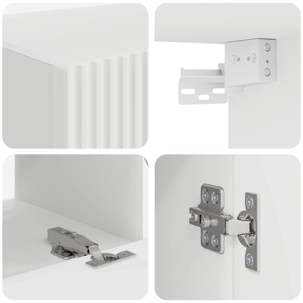 Set mobile TV 4 pcs Bianco Legno multistrato 3409150