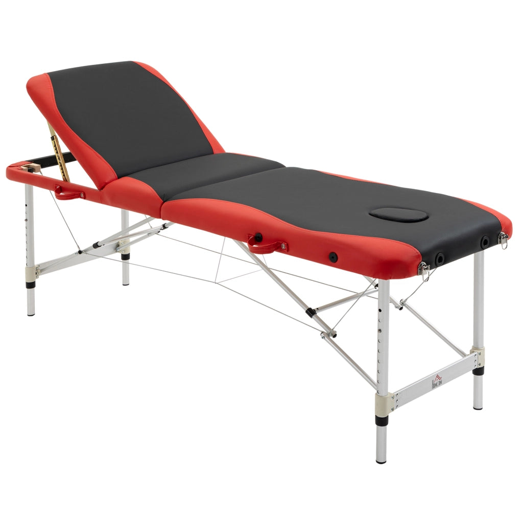 Letto Massaggio Portatile con Testiera e Braccioli ¨C zephmum ¨C Rosso