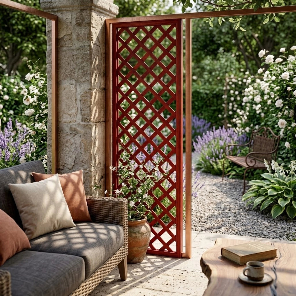 Traliccio In Legno Di Pino Impregnato Per Giardino Balcone E Terrazza Supporto Per Piante Rampicanti Grigliato Decorativo Frangivista Privacy Outdoor 60 x 180 Cm Legno Naturale
