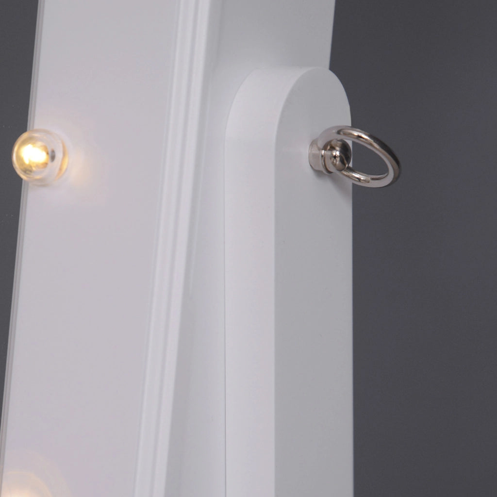 Armadio gioielli con luci LED ¨C zephmum ¨C bianco 40x37x146 cm