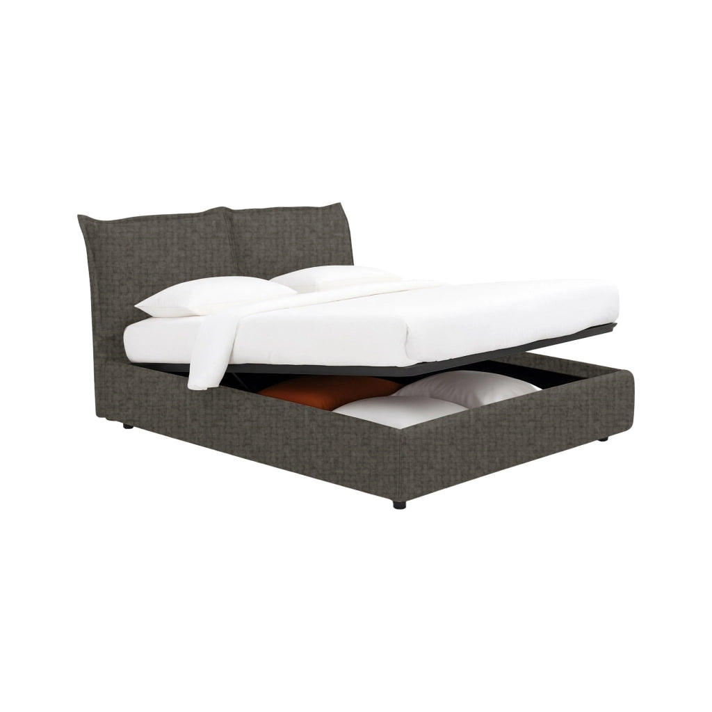 Chatteris, Letto Singolo Sfoderabile Made in Italy, Grigio Tortora