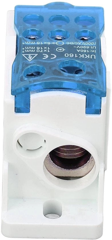 Cassa di distribuzione finale - Blocco di connessione - Piastra di collegamento flessibile - Colore blu - Scatola di connessione alimentare - Adatto per l'energia elettrica - Modello