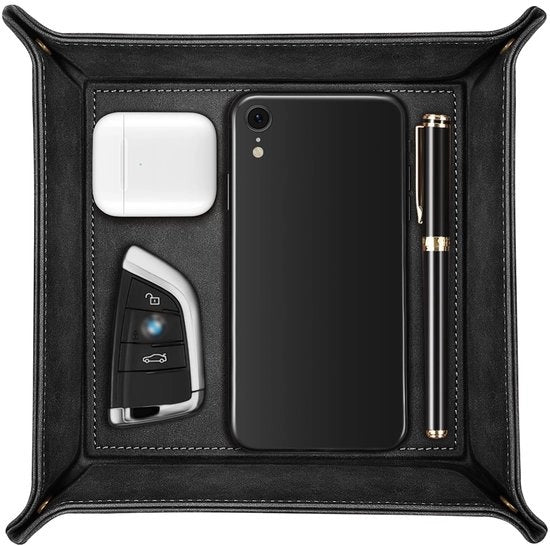 Pulitore di Portafoglio - Scatola di Ripostiglio, Cassetto per Artigiani per Orefici, Telefoni Mobili, Gioielli, Chiavi, Monete, Portafogli e Attrezzature da Ufficio (Nero)