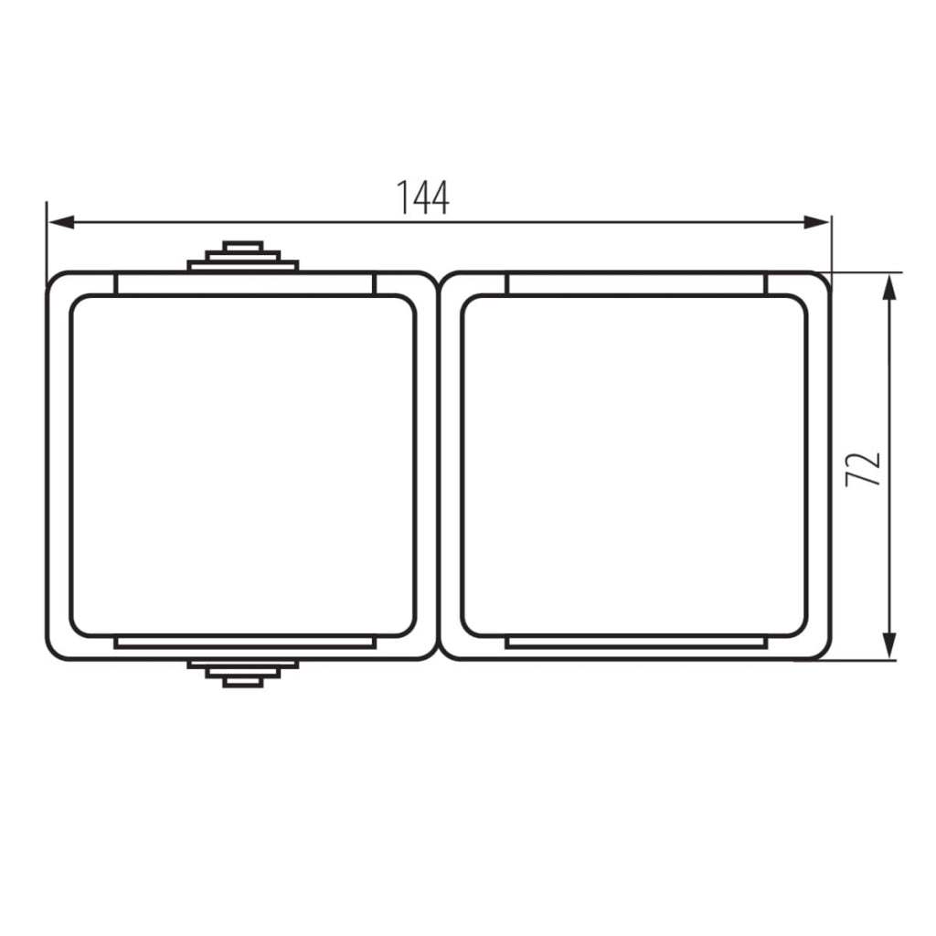 Presa doppia Schuko TEKNO nera IP54 Kanlux
