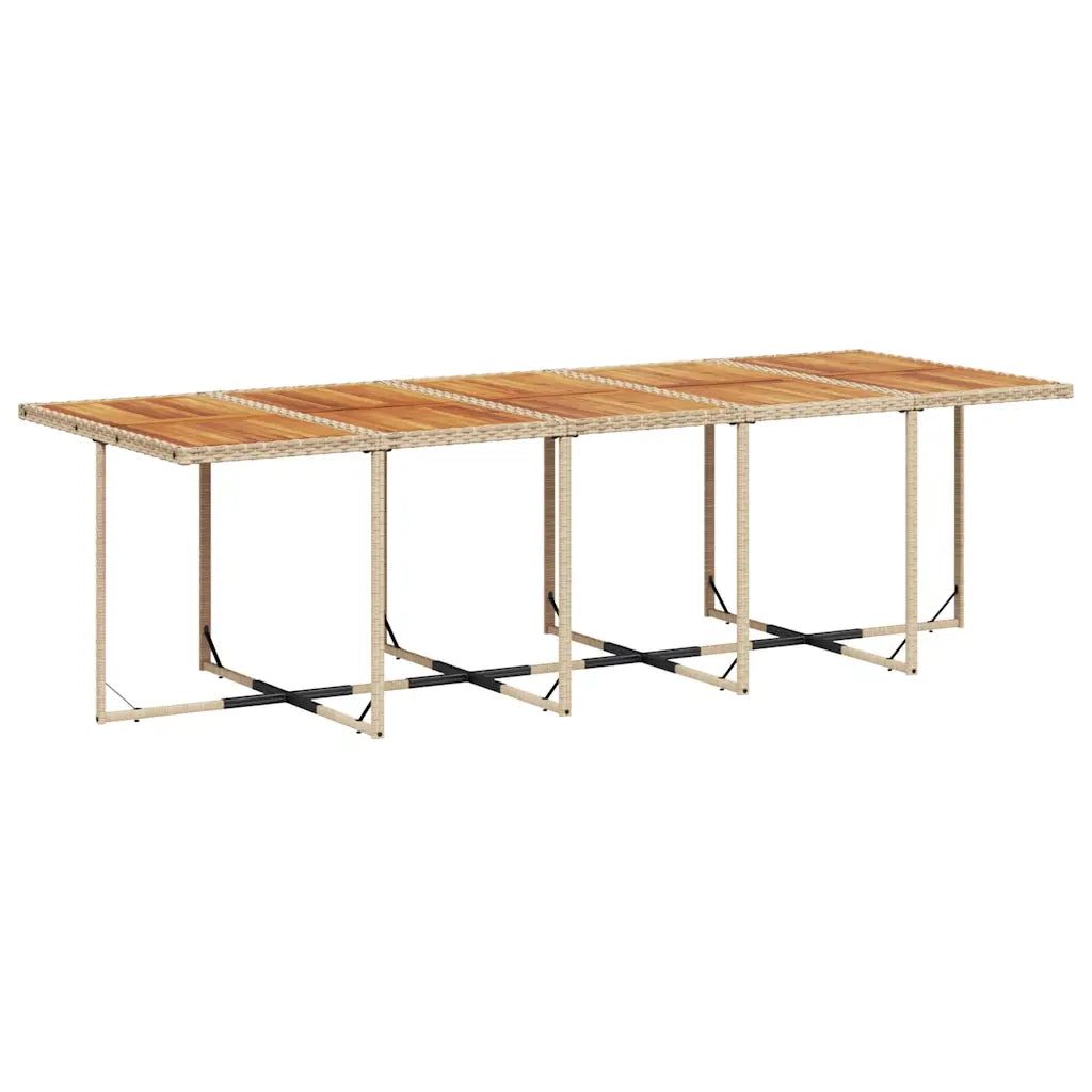 Set da Pranzo da Giardino 15 pz con Cuscini Beige in Polyrattan 3211240