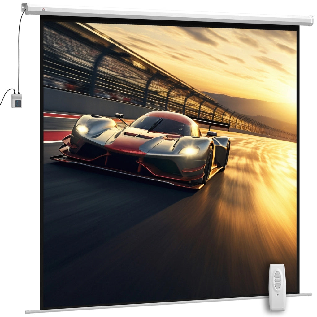Telo per Proiettore Motorizzato 120'' ¨C Xylo ¨C con Telecomando, 236.5x236.5 cm, Bianco