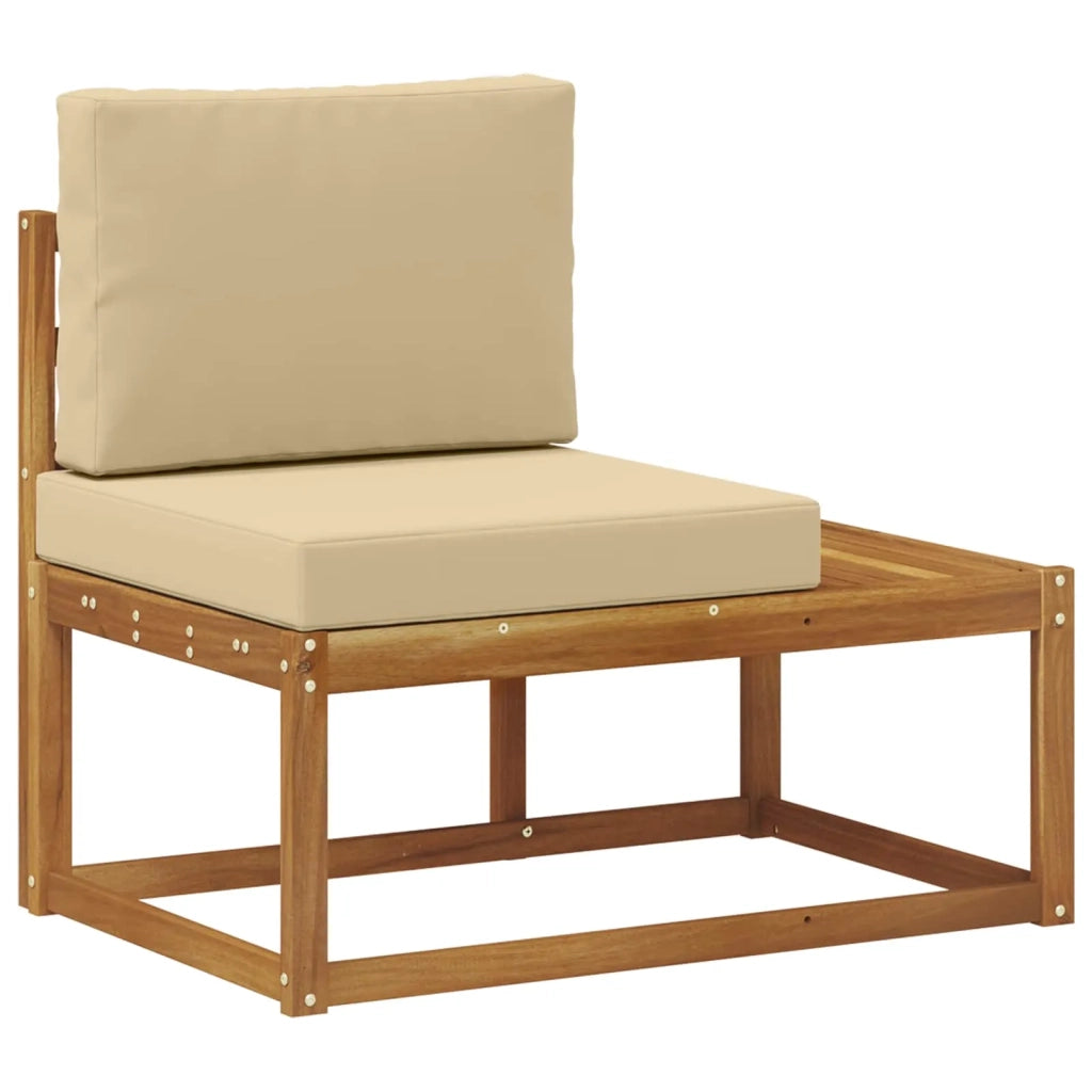 Set di divani da esterno con cuscino 4 Pezzo Naturale e Beige 3366951