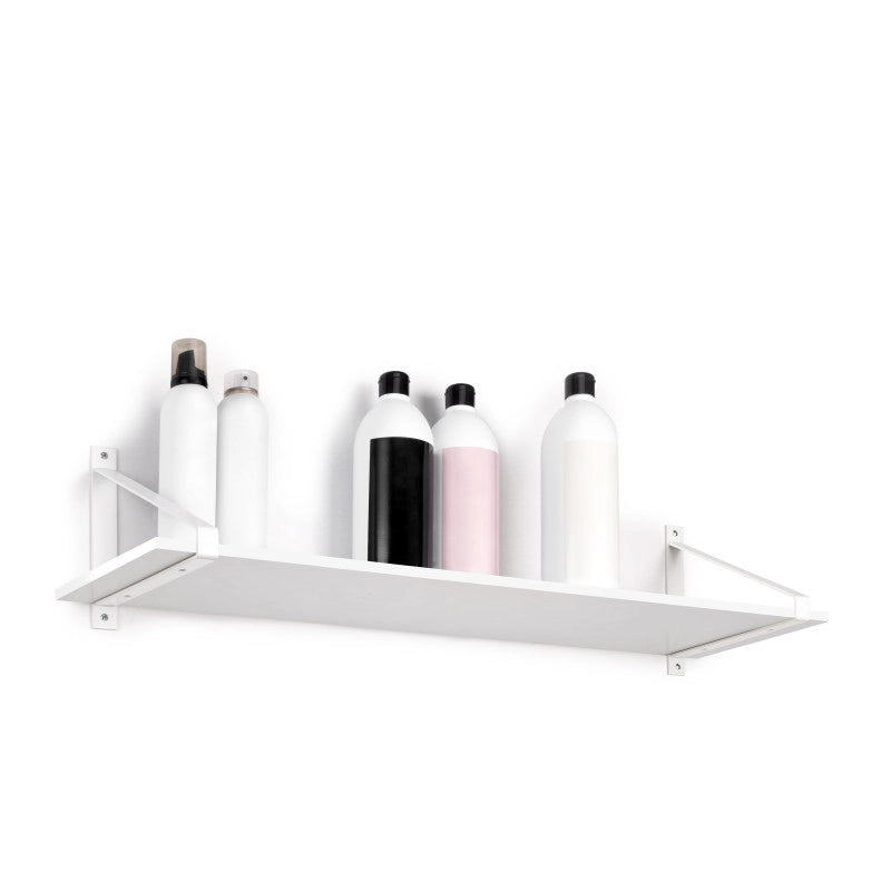 Set di supporti per mensole in legno Shelf con forma triangolare, Acciaio, Verniciato nero