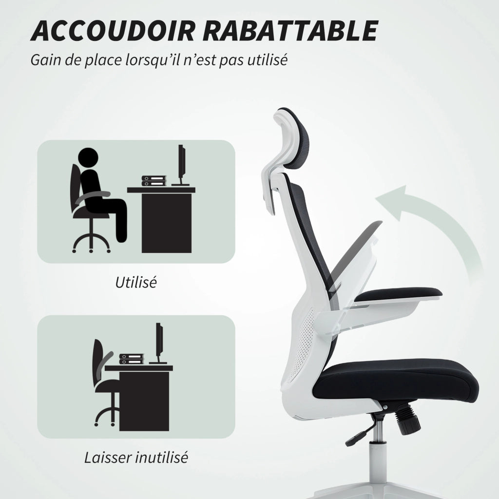 Sedia da ufficio ergonomica ¨C zephmum ¨C nero, 60x63x120cm