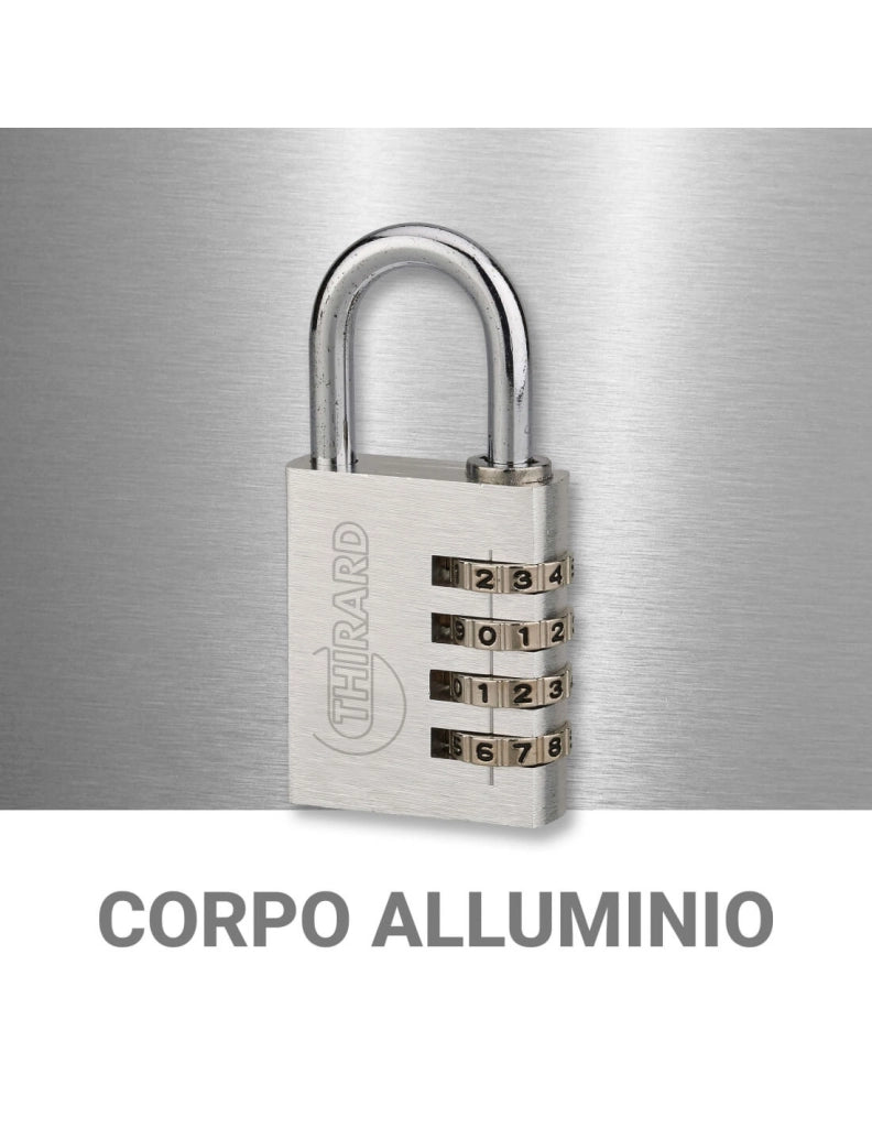 Lucchetto MAXIUM 40 mm in alluminio con combinazione – THIRARD