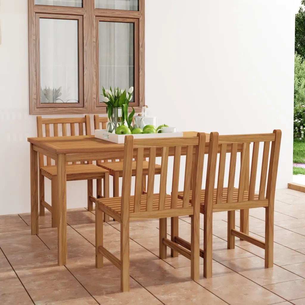 Set da pranzo da giardino 5 pz 150x90 cm in legno massello di teak