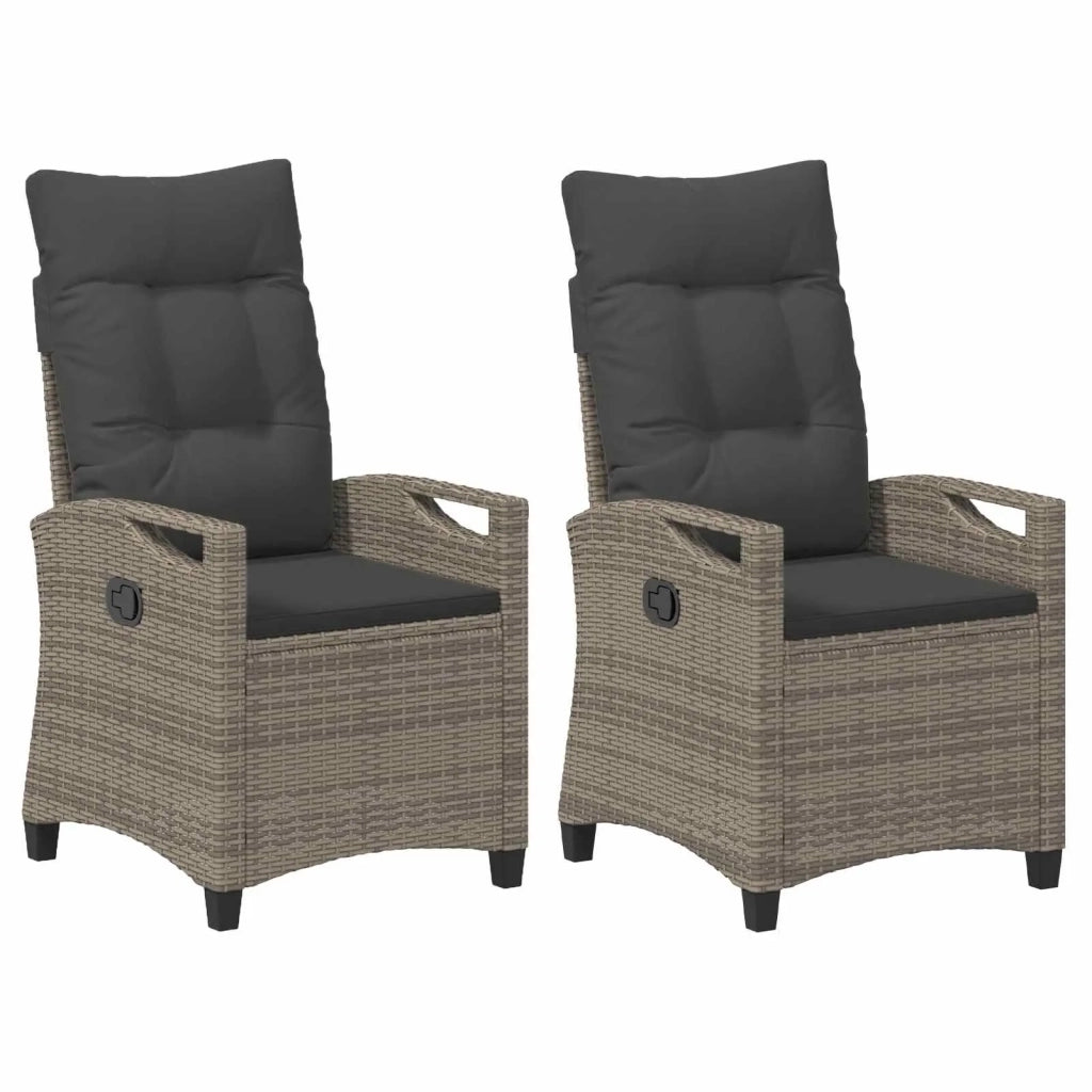 Sedia da Giardino 2 pcs Grigio e Grigio Scuro 56 x 60 x 112 cm