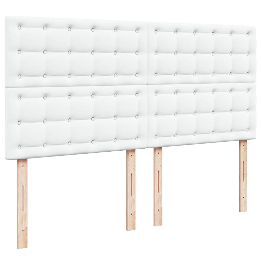 Struttura Letto Pouf con Materasso Bianco 160x200 cm Similpelle 3313012