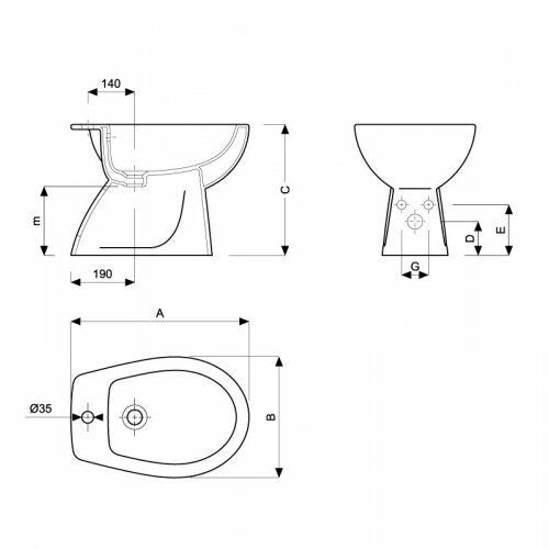Bidet A Terra Bagno Serie Colibri 2 Bianco Monoforo Art 63250 - Geberit