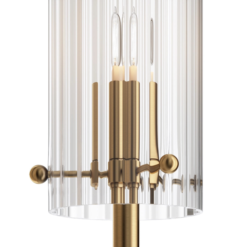 Maytoni applique contemporanea Arco 1 luce G9 ottone metallo vetro soffiato trasparente
