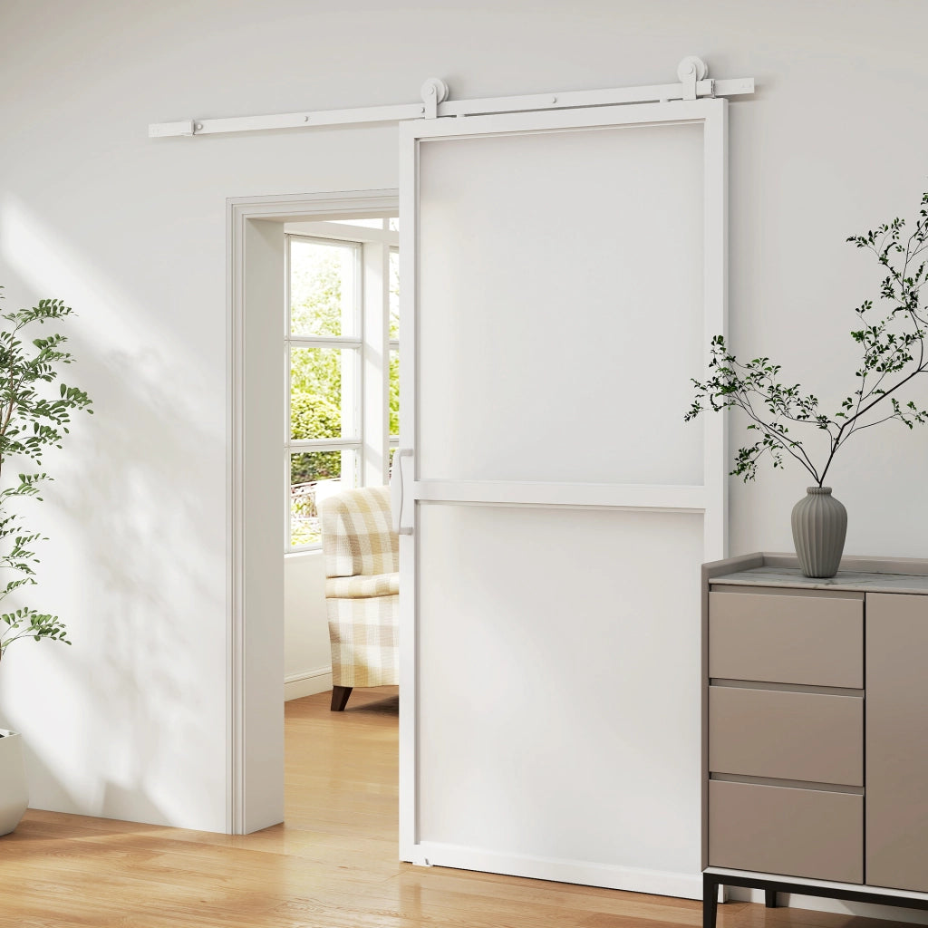 Kit accessori per porte scorrevoli ¨C Minimal ¨C 2 guide e rotaie bianco 200 cm